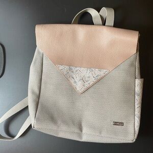 Stylish Beige and Peach Tone Women's Backpack